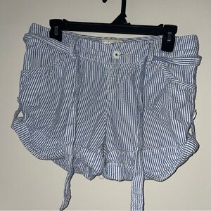 American Eagle Outfitters Blue and White Striped shorts with belt